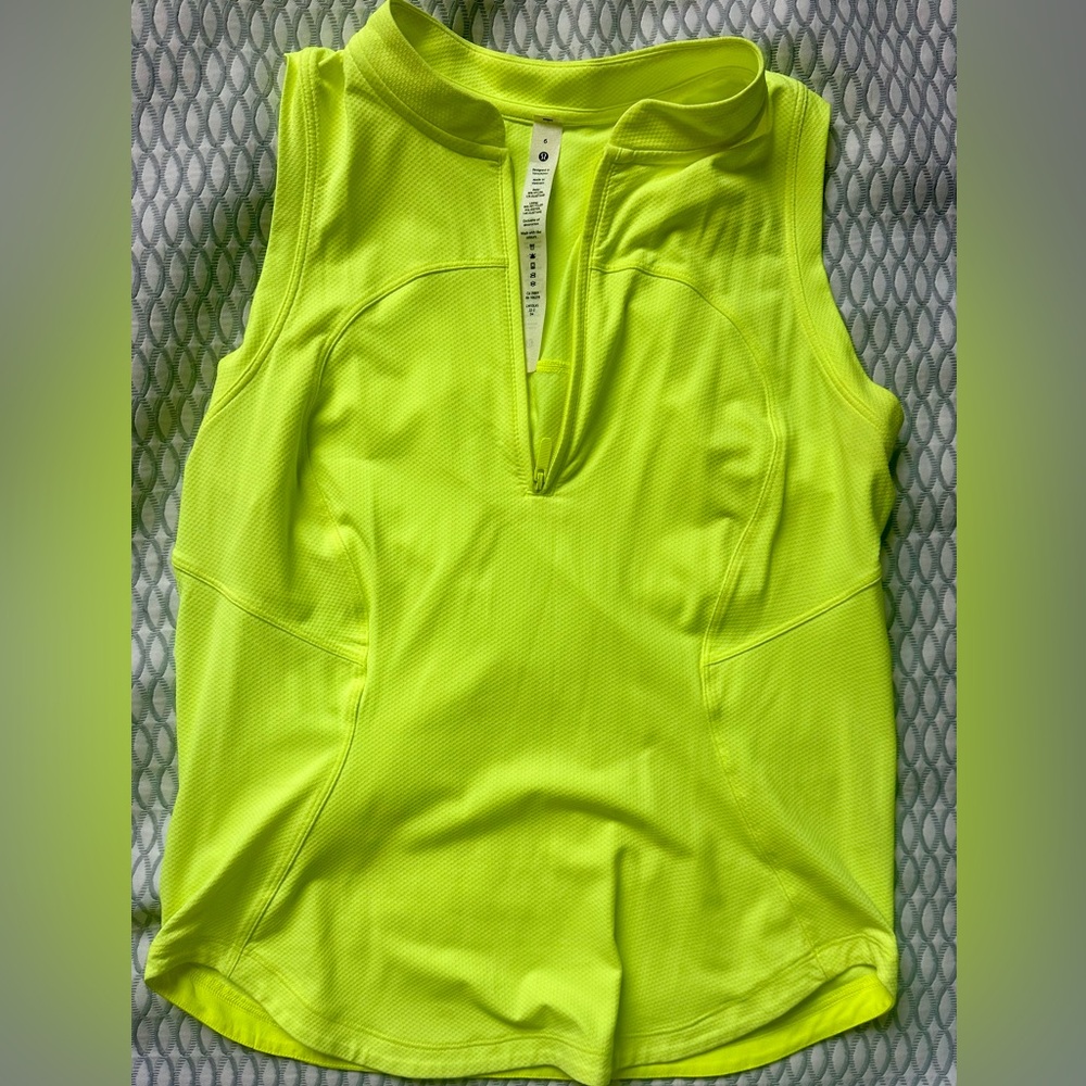 Lululemon Neon Yellow Sleeveless Top Size 6